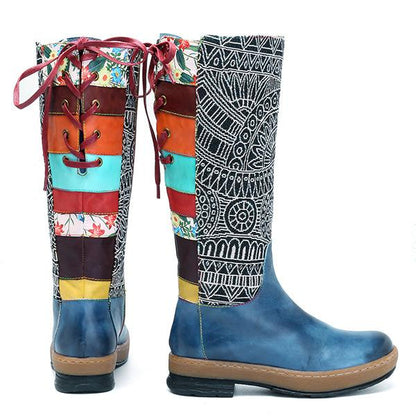 Boho Leather High Boots