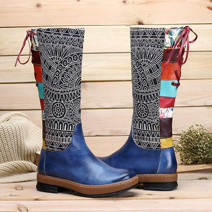 Boho Leather High Boots
