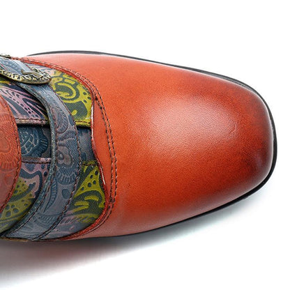 Bohemian Ethnic Style Daily Chunky Heel Zipper Boots