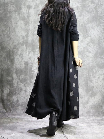 Vintage Geometry Split-joint Cape Dress