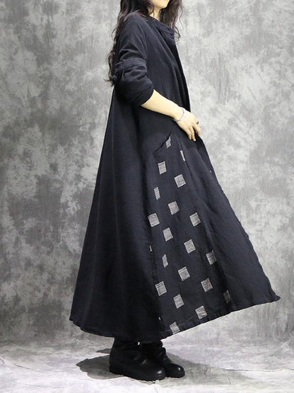 Vintage Geometry Split-joint Cape Dress