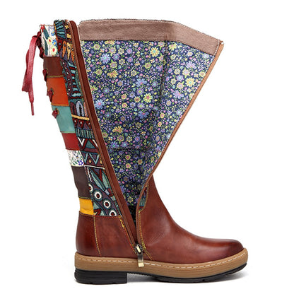 Boho Leather High Boots