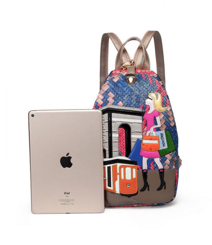 Fashion travel bag multi-function embroidery beauty romantic backpack