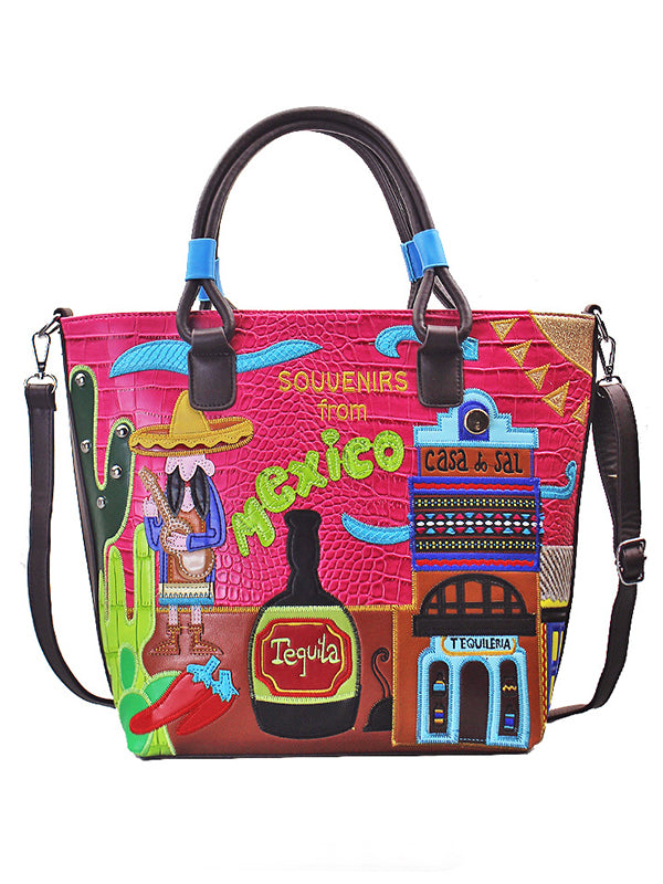 Vintage crocodile pattern fashion creative shoulder bag