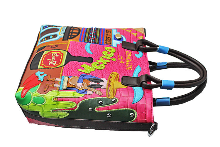 Vintage crocodile pattern fashion creative shoulder bag