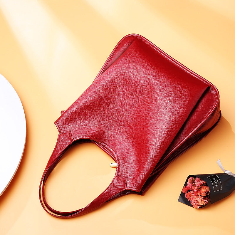 Latest Style Genuine Leather Handbag Ladies Tote Bag