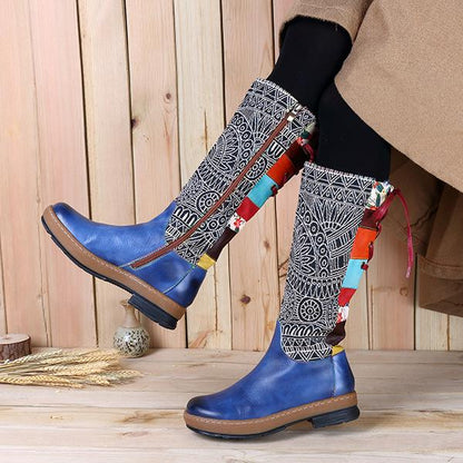 Boho Leather High Boots
