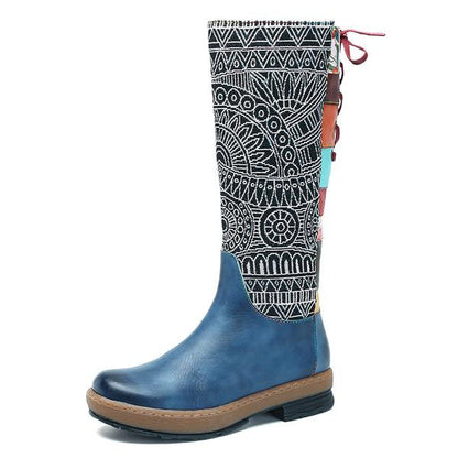 Boho Leather High Boots