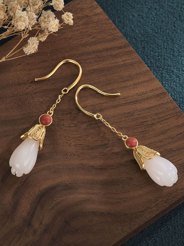 Stylish Flower-Embellished Split-Joint Earrings Accessories