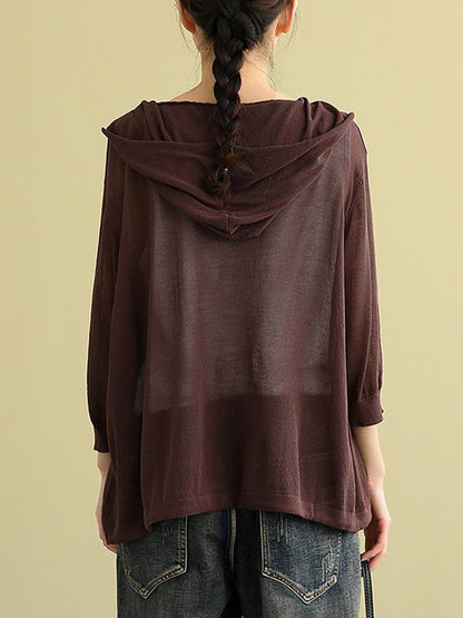 Leisure Solid Knitting Sun-Protection Outwear