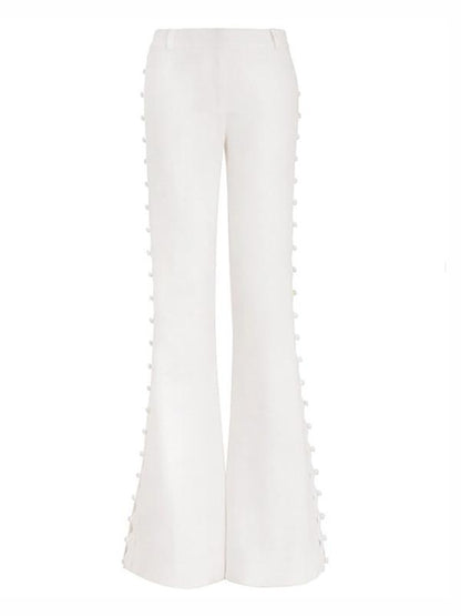 Fashion Hollow Empire Wide Leg Casual Pants