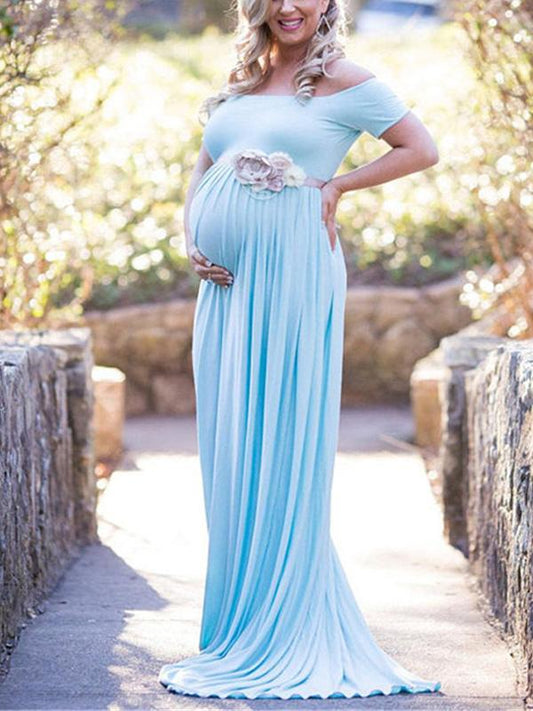 Maternity Off-the-shoulder Maxi Dress