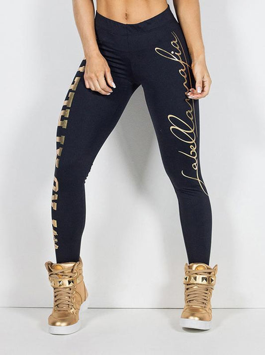 Letter Printing Yoga Leggings
