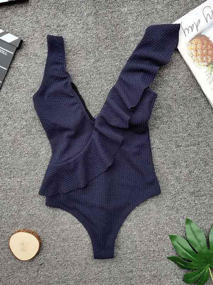 Sexy Beach Ruffled One-piece Swimsuit
