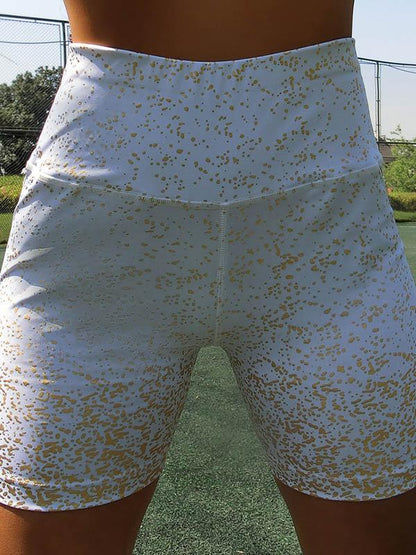 Printed Round Neck Tanks And Shorts Suits