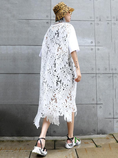 Loose Lacy Split-joint Mini Dress