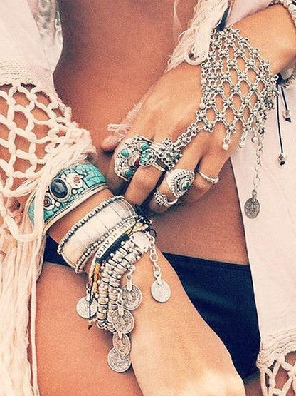 Retro Ring With Bracelet Accessories