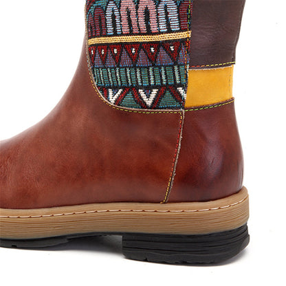 Boho Leather High Boots