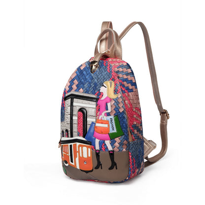 Fashion travel bag multi-function embroidery beauty romantic backpack