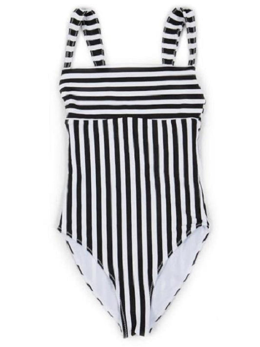 Spaghetti-Neck Striped Split-Joint One-Piece Swimwear