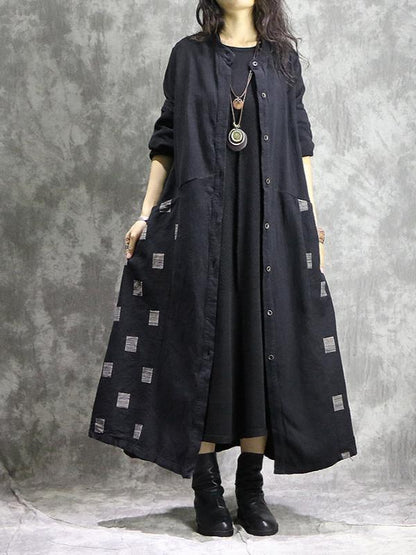 Vintage Geometry Split-joint Cape Dress