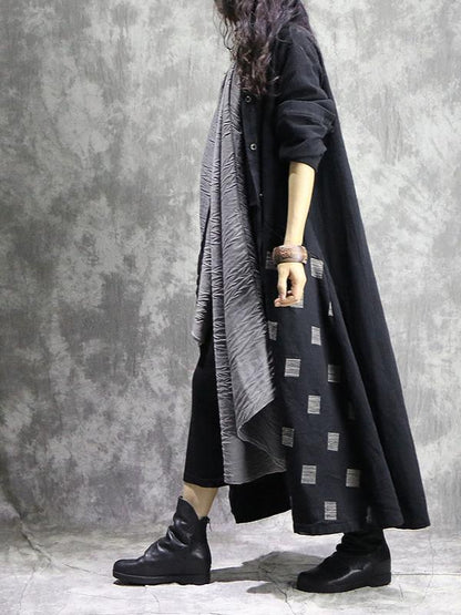 Vintage Geometry Split-joint Cape Dress