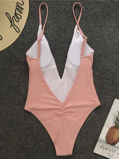 Deep V-neck Sexy Bohemia One-piece Swimwear