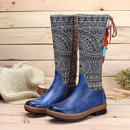 Boho Leather High Boots