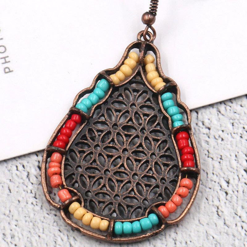 Bohemian national alloy ear ornament