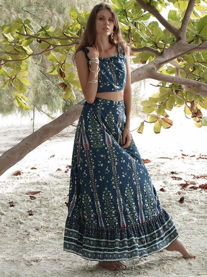 Floral Printed Summer Two-piece Suits