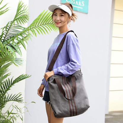 Fashion canvas women's bag autumn and winter 2018 new handbag versatile Korean version trendy solid color Single Shoulder Messenger Bag