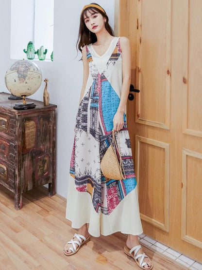 Comfortable Colorful Printed Beach Jumpsuit
