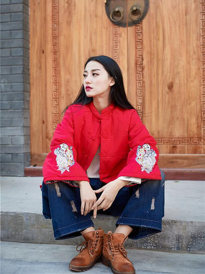 ORIGINAL VINTAGE RAMIE EMBROIDERED COTTON-PADDED CLOTHES