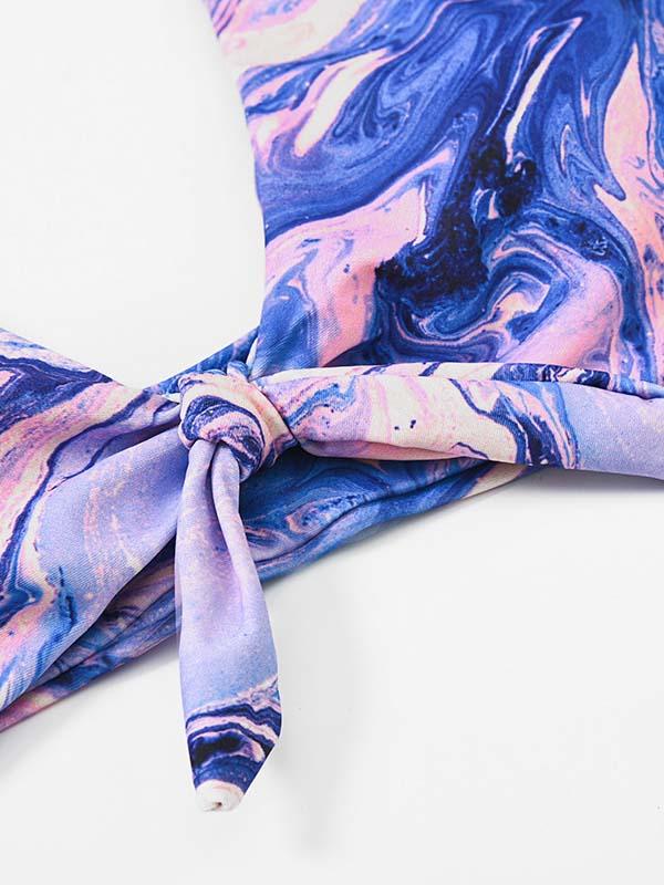 Tie-Dyed Purple Bikini Swimsuit