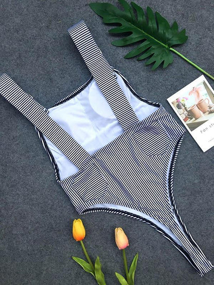 Braces Backness Striped One-piece swimwear