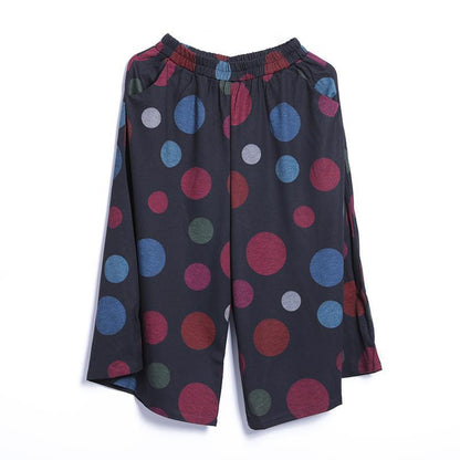 Casual Dot Wide Leg Pants Pullover Regular Long Sleeve Set