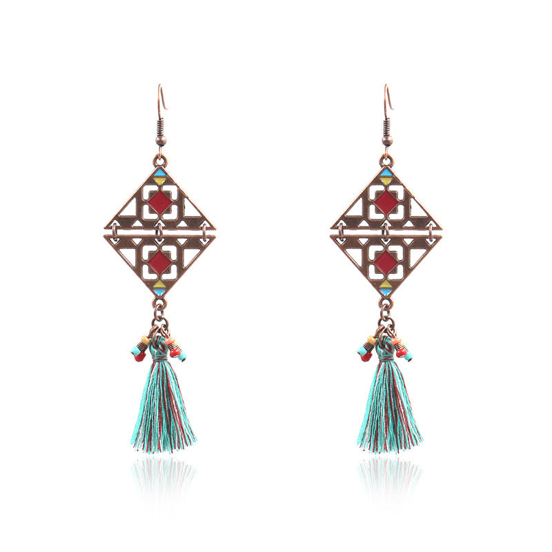 Tassu Earrings Women's Fashion Bead Turquoise