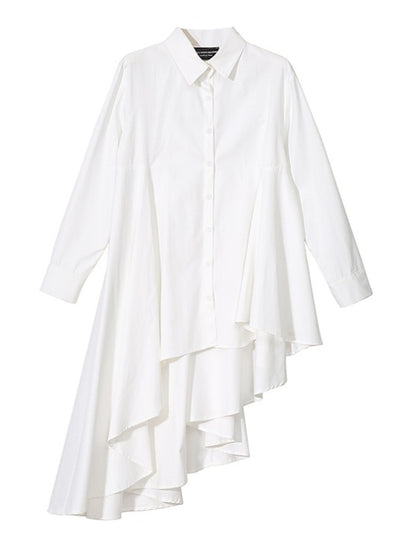 LOOSE BLACK CROPPED PLEATED SHIRT