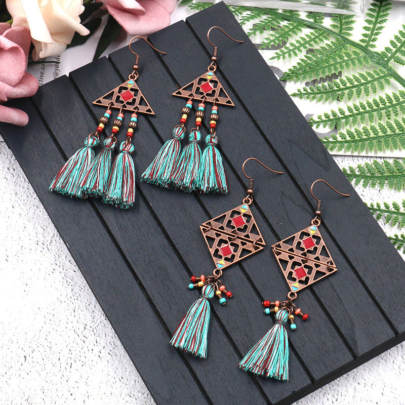 Tassu Earrings Women's Fashion Bead Turquoise