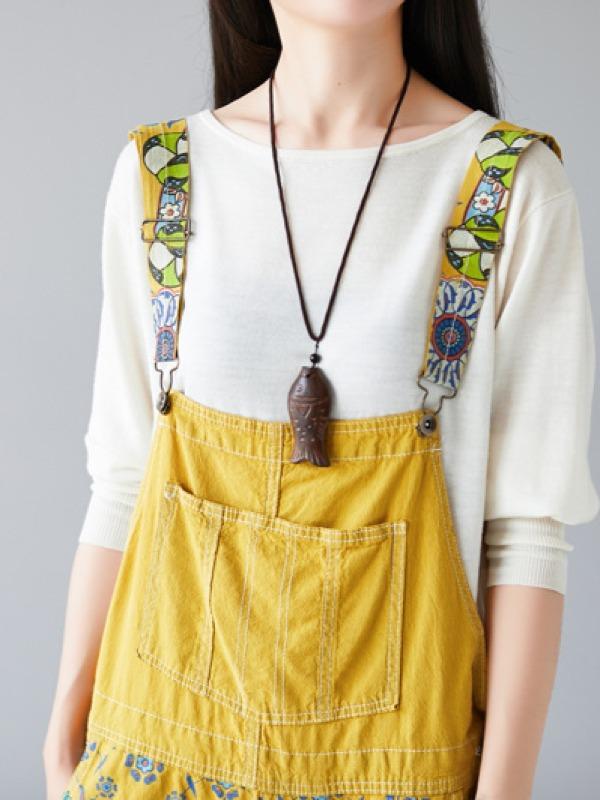 NATIONAL STYLE PRINTED LOOSE JEAN JUMPSUIT - Zebrant