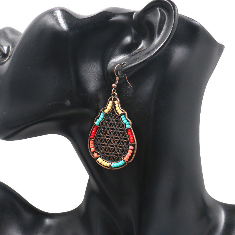 Bohemian national alloy ear ornament