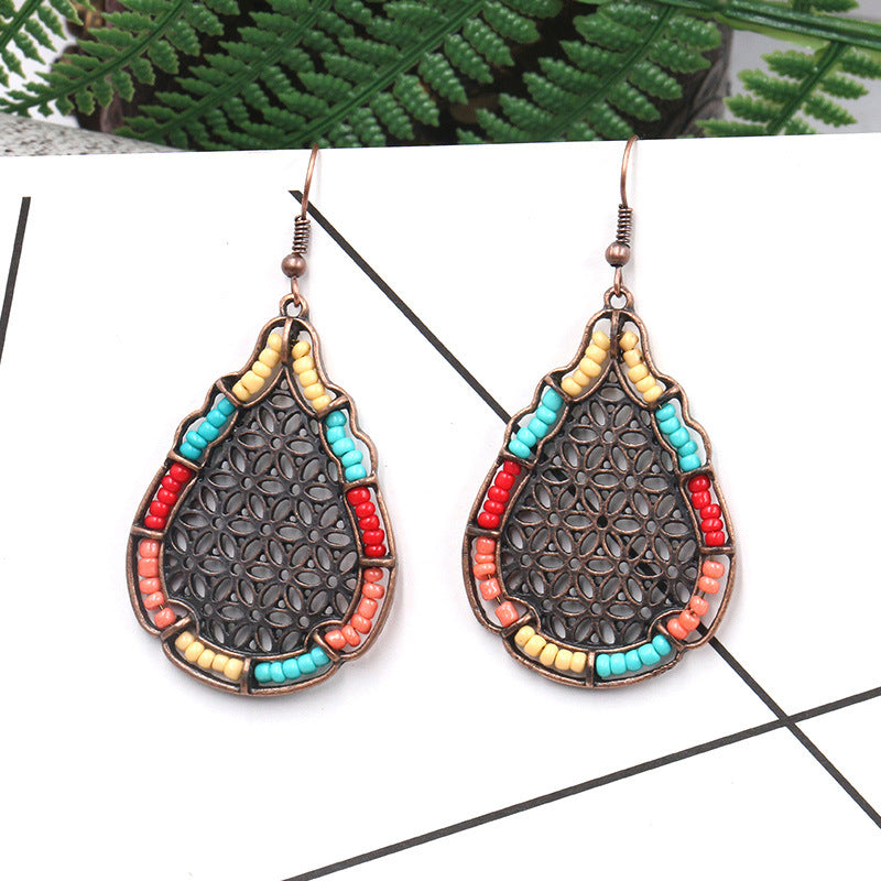 Bohemian national alloy ear ornament