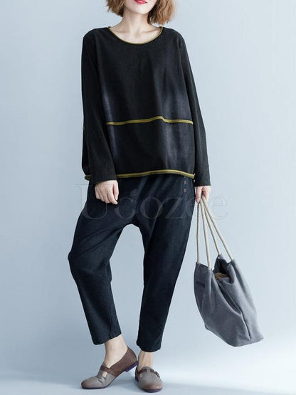 Loose Knitting Round-neck T-shirt