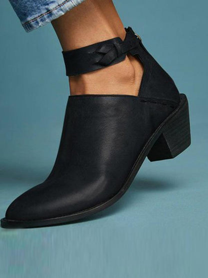 Low-heel Pumps Zipper Chelsea Heels Shoes
