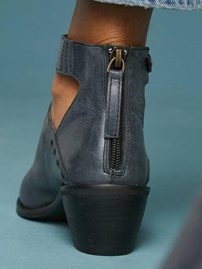 Low-heel Pumps Zipper Chelsea Heels Shoes