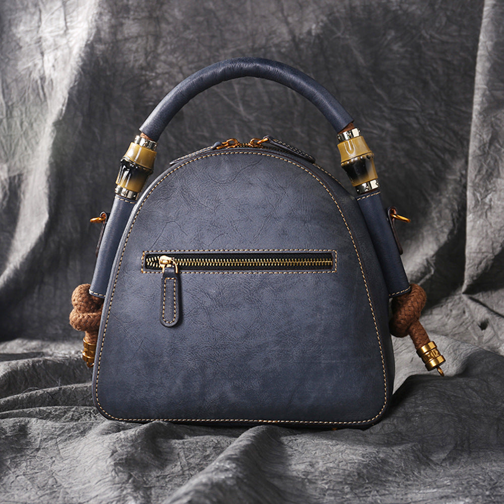 WOMEN GENUINE LEATHER VINTAGE TOTEM DESIGNER HANDBAG SHOULDER BAG