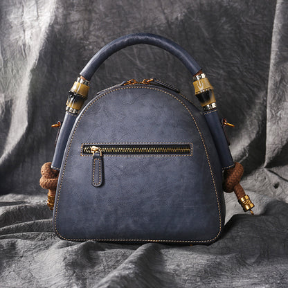 WOMEN GENUINE LEATHER VINTAGE TOTEM DESIGNER HANDBAG SHOULDER BAG