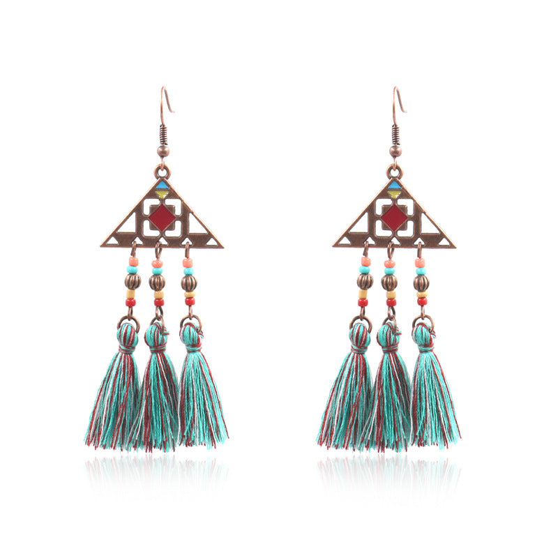 Tassu Earrings Women's Fashion Bead Turquoise