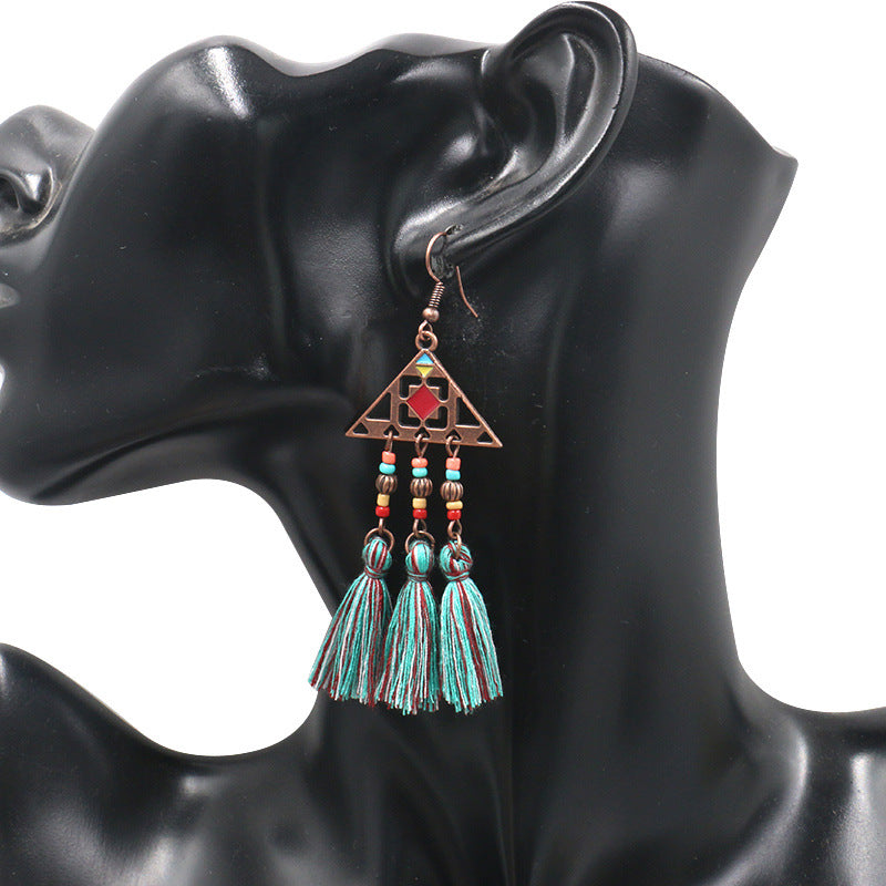 Tassu Earrings Women's Fashion Bead Turquoise