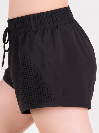 Drawstring Perforated Sport Shorts